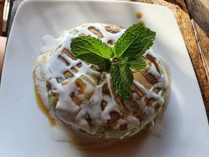 Banana pancakes at Vegan Soul Kitchen in Penida Island