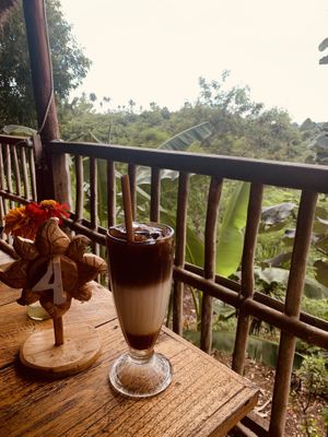 Soya iced coffee  at Vegan Soul Kitchen in Penida Island