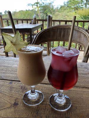 delicious drinks  at Vegan Soul Kitchen in Penida Island