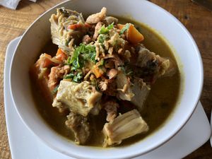 jsckfruit Curry  at Vegan Soul Kitchen in Penida Island