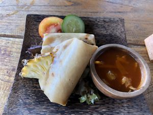 spring rolls  at Vegan Soul Kitchen in Penida Island