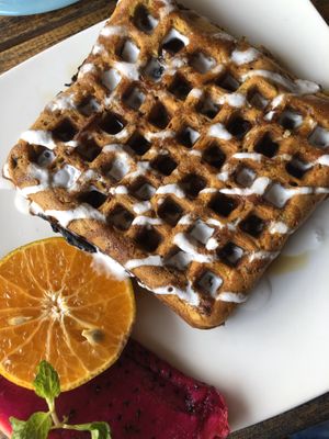 Waffle  at Vegan Soul Kitchen in Penida Island