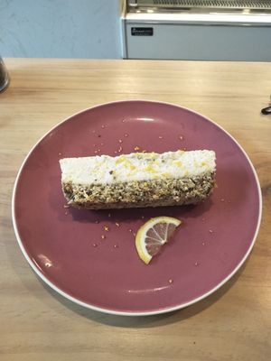 Vegan lemon cheesecake. at Graze in Shanghai