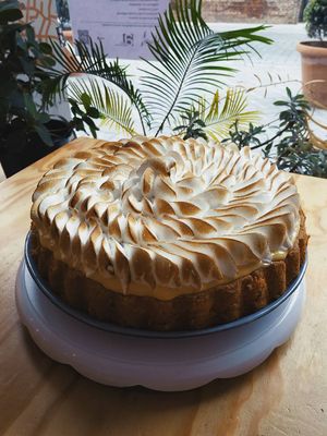 Mango meringue pie at Living in Geel