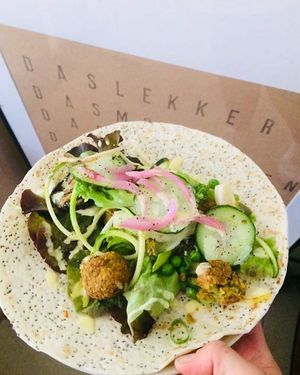 Falafel wrap at Living in Geel