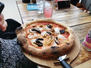 Vegan spicy pizza at BrewDog in Sheffield