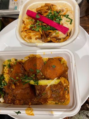 Chickpea bake and main meal at Moroccan Soup Bar in North Melbourne