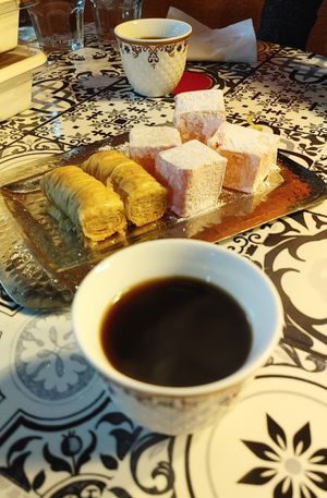 Sweets and Turkish coffee at Moroccan Soup Bar in North Melbourne