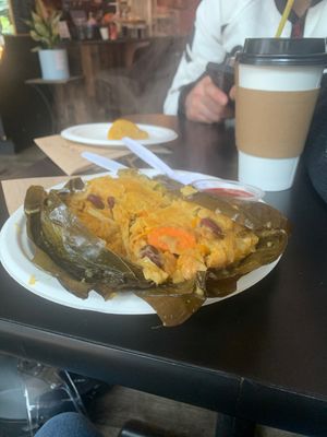 Steamy hot goodness: vegan tamale   at Terra Cafe in Easton