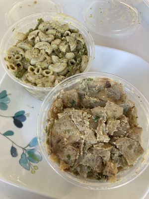 Pasta salad and potato saladd  at Carina's Bakery in Beaverton