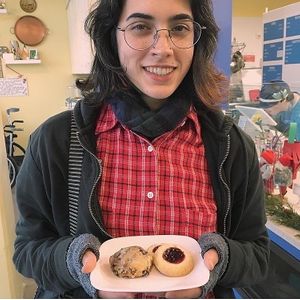 My wife with Holiday cookies!!! at Carina's Bakery in Beaverton