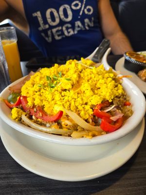 Tofu skillet over hash at Colonial Diner in Woodbury