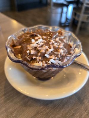 vegan chocolate coconut mousse at Colonial Diner in Woodbury