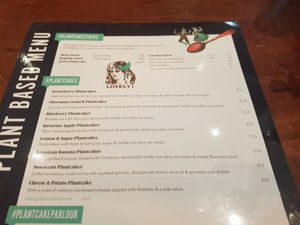 Menu 2/2 at The Pancake Parlour in Maribyrnong