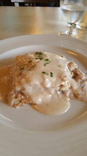 Mushroom lasagne at Bon Lloc in Mallorca