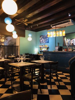 Inside was cool and relaxing, a really nice atmosphere. at Bon Lloc in Mallorca