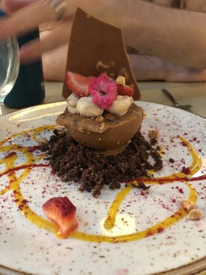 The most fantastic hazelnut dessert you will ever have the good fortune to taste at Bon Lloc in Mallorca