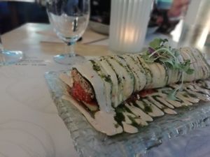 Raw cannelloni at Bon Lloc in Mallorca