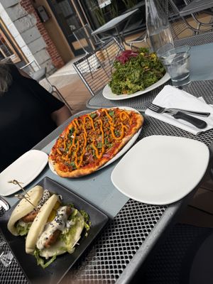 Kale Salad, Carne Finta, Tofu Bao   at Atomica in Kingston