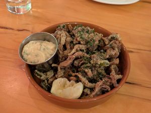 Fried mushrooms at Atomica in Kingston