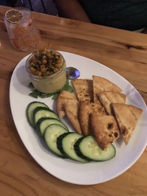 Lemon and Garlic hummus at Atomica in Kingston