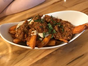 Vegan Poutine  at Atomica in Kingston