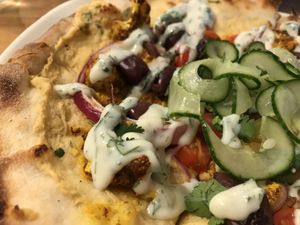 Plant Based Cauliflower Shwarma Pizza at Atomica in Kingston
