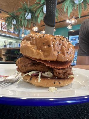 Southern style chicken burger  at Soul Burger in Newtown