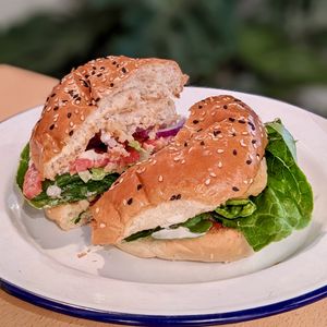 Vegan Battered Fish Burger at Soul Burger in Newtown