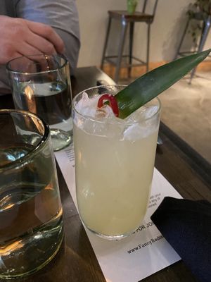 Spicy Tequila Pineapple Fresno Pepper Cocktail  at Fancy Radish in Washington
