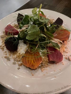Roasted Beets with Horseradish Creme and Microgreens at Fancy Radish in Washington