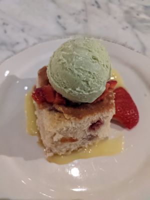 Strawberry shortcake with basil ice cream at Fancy Radish in Washington