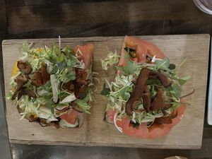 Heirloom BLT toast  at Fancy Radish in Washington