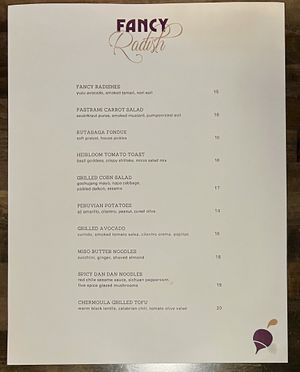   at Fancy Radish in Washington