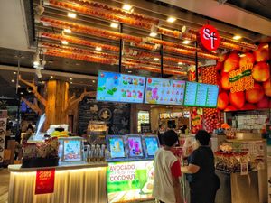 Stall front at SF Fruits & Juices - Waterway Point in Northeast Singapore