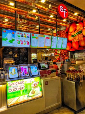 Stall front at SF Fruits & Juices - Waterway Point in Northeast Singapore