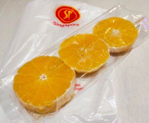 Fresh cut orange at SF Fruits & Juices - Waterway Point in Northeast Singapore