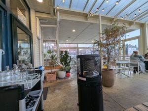 Semi-outside seating area at Room For A Pony in North Hobart