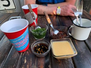 Dressings at Mi Vegano Favorito in San Jose Del Cabo