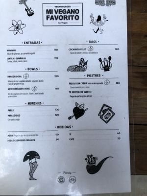 Menu 1/2  at Mi Vegano Favorito in San Jose Del Cabo