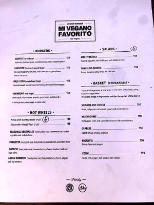 Menu at Mi Vegano Favorito in San Jose Del Cabo