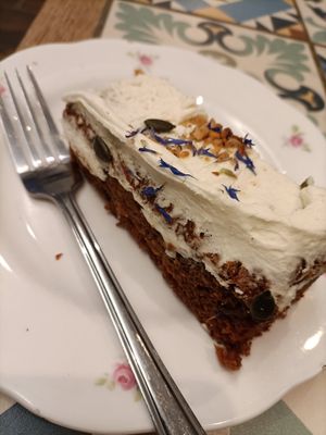 Gorgeous carrot cake  #Veganuary at Rocket in Hereford