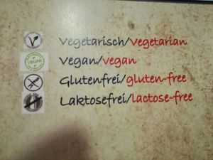 labeling in the menu at Pizzeria San Antonio in St Anton Am Arlberg