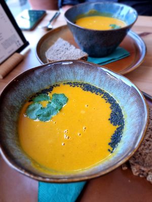 Pumpkin soup at Wildgroei in Delft