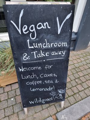 Sign on pavement at Wildgroei in Delft