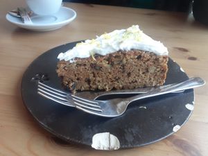 Carrot cake (which did not taste like carrot BUT it was suuuper delicious) at Wildgroei in Delft