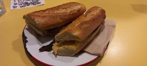 Vegan cheese and mushroom baguette at Brown & Green - The Triangle in South East London