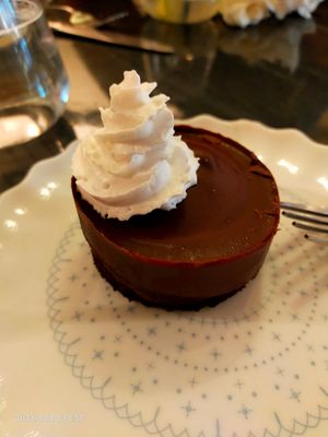 Incredible chocolate cake with coconut cream. at The Vegan Hippie Chick in Welland