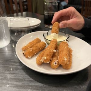 Mozzarella Sticks, sub ranch instead of marinara   at The Vegan Hippie Chick in Welland