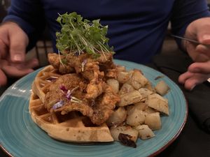 Chicken & waffles  at The Vegan Hippie Chick in Welland